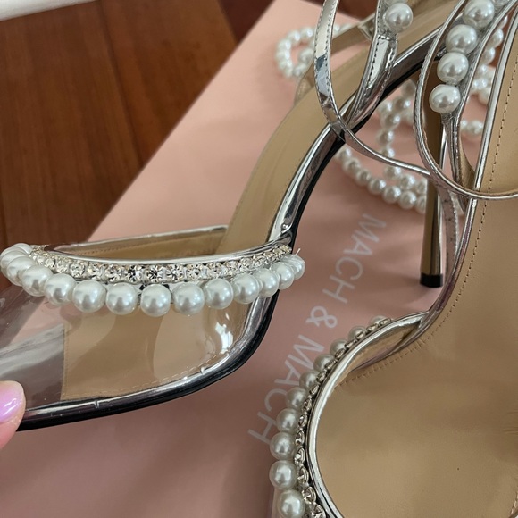 BNIB MACH & MACH Diamond of Elizabeth Pearl PVC Clear Pumps 38.5 - Picture 7 of 16